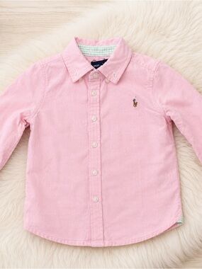 Ralph Lauren Light Pink Button-Down Shirt for Kids